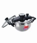 Prestige Clip-on Stainless Steel Kadai 3.5 L Pressure Cooker with Glass Lid Accessory
