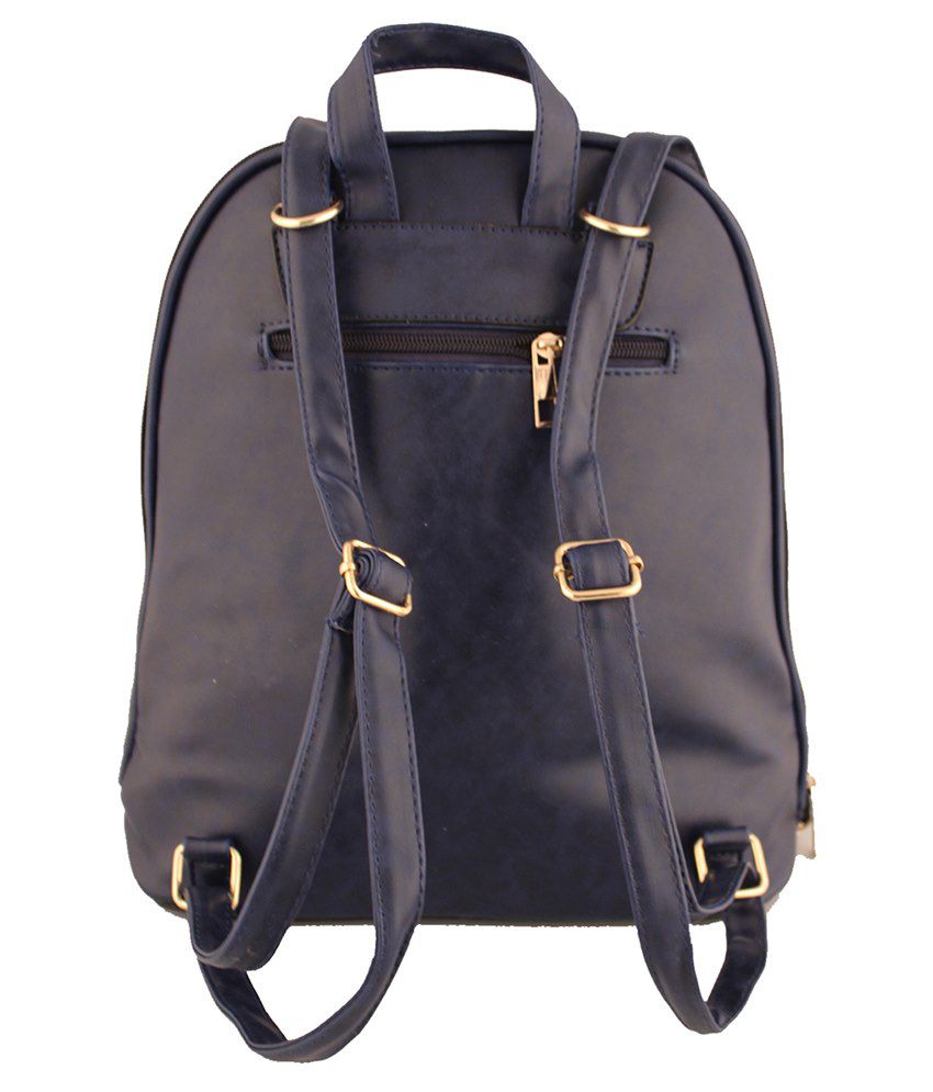 Damit Blue PU Backpack - Buy Damit Blue PU Backpack Online at Low Price ...