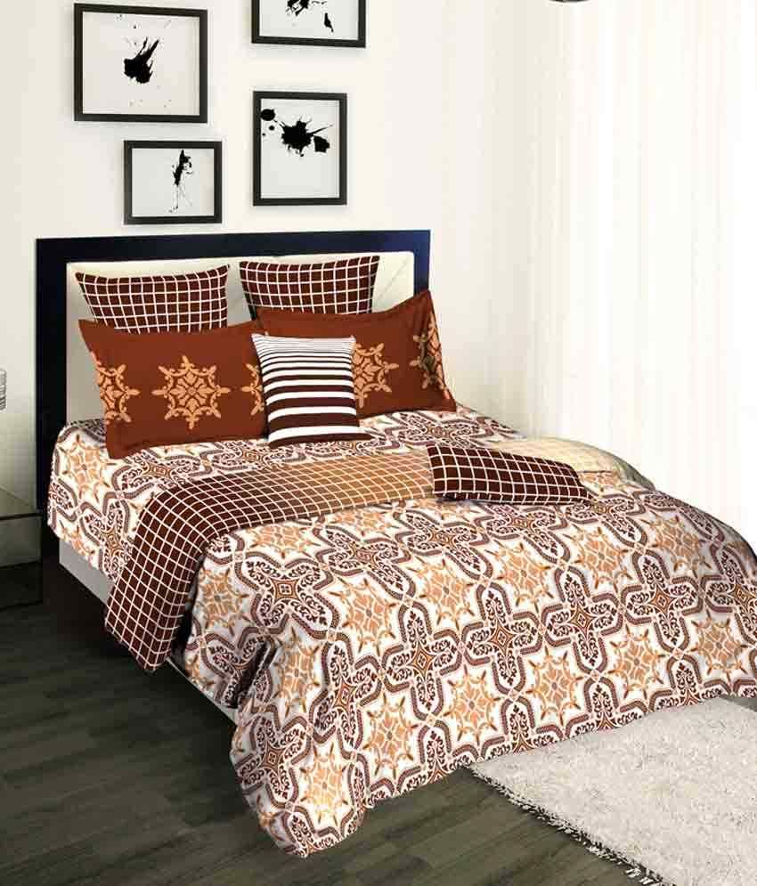 Tangerine Brown Ethnic Cotton Duvets Cover Buy Tangerine Brown Ethnic