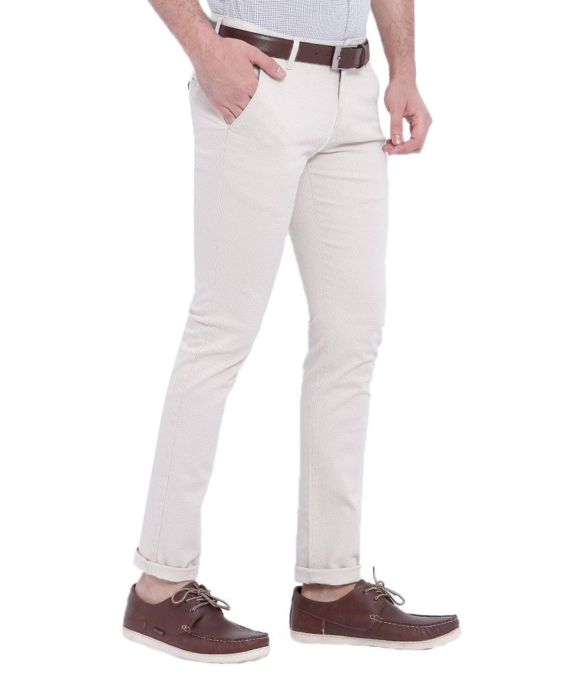white slim fit chinos