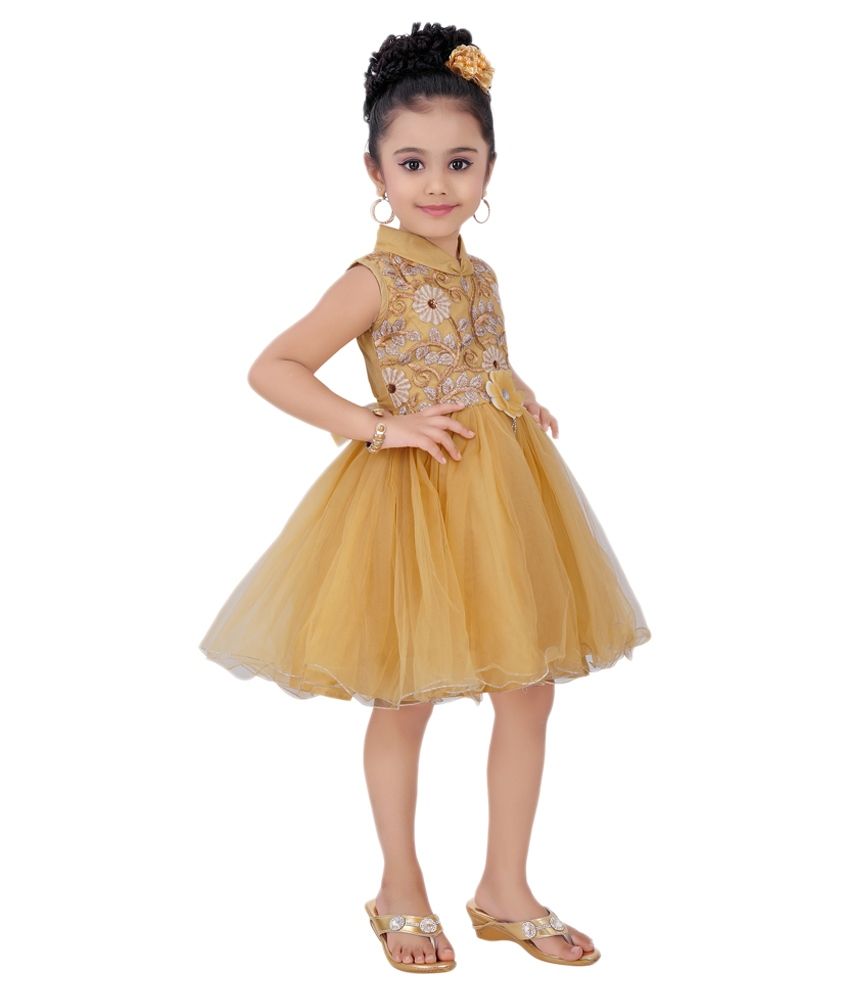 yellow net frock