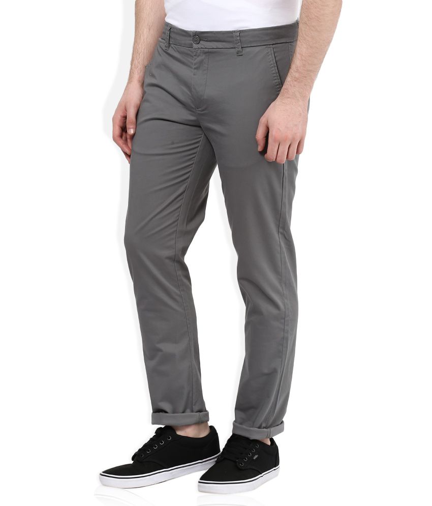 United Colors of Benetton Grey Slim Fit Trousers - Buy United Colors of ...