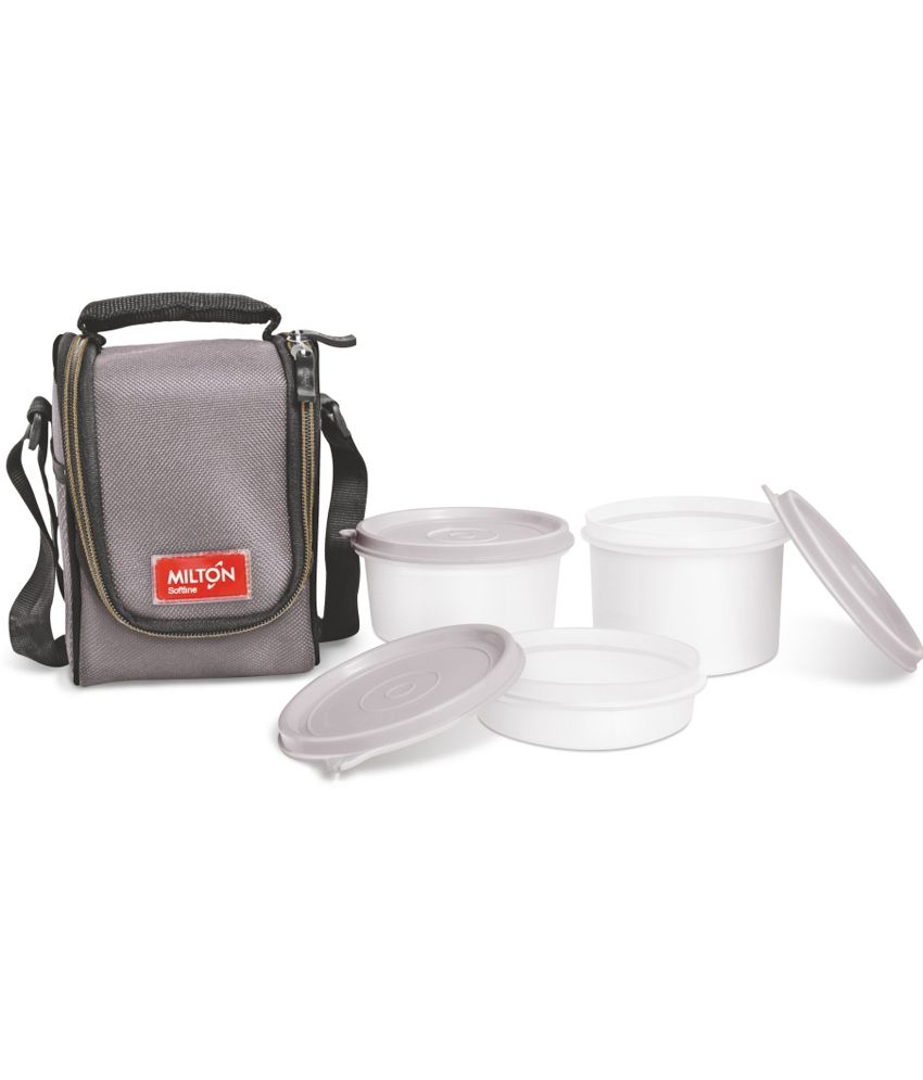 Milton Full Meal 3 Containers Lunch Box - Grey: Buy Online at Best ...