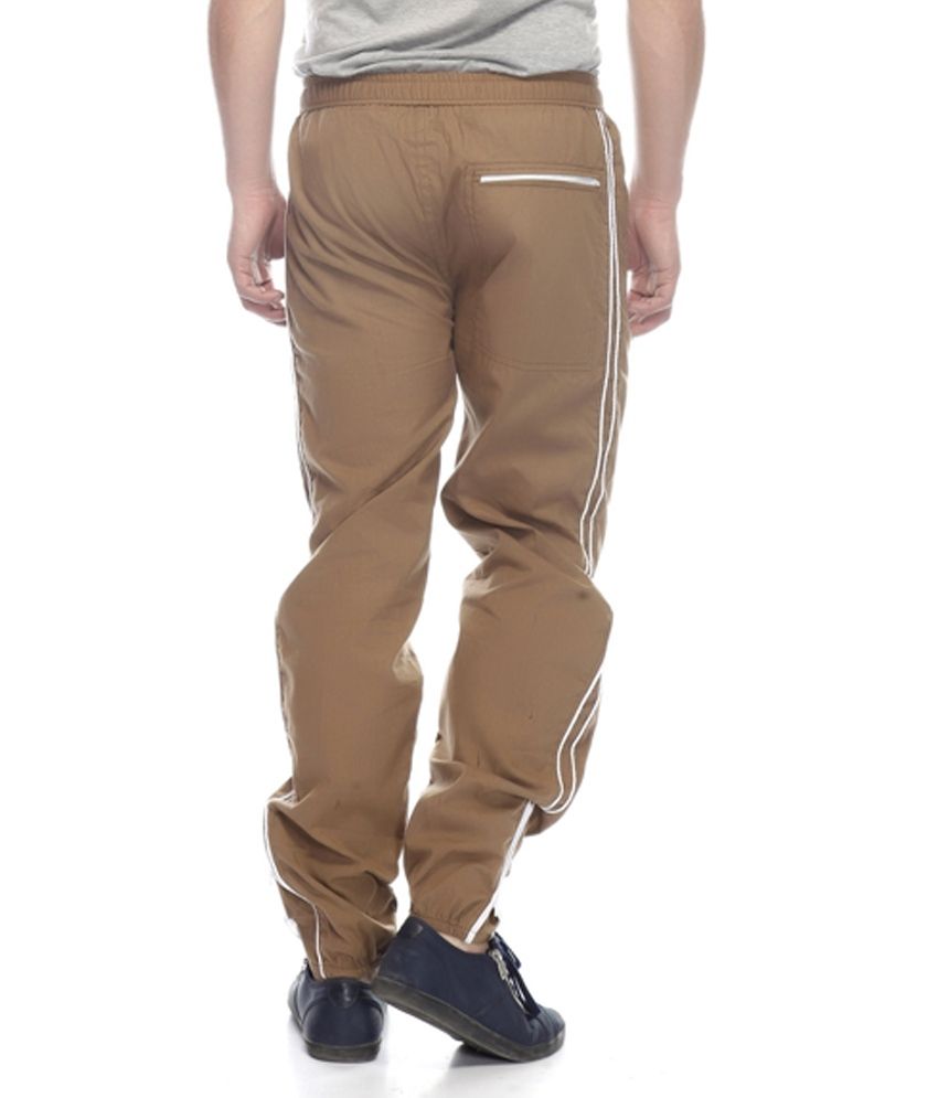 brown track pants