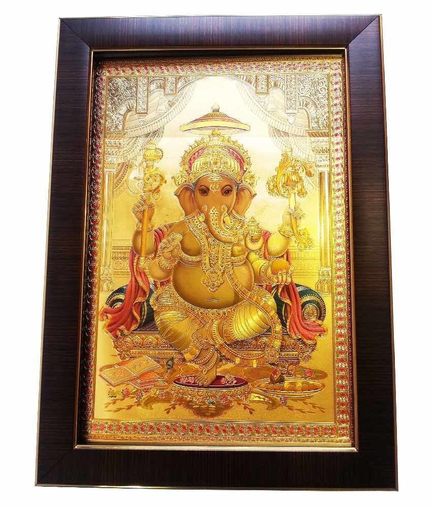 Shree Gold Art Yellow Ganesh Wall Hanging Buy Shree Gold Art Yellow