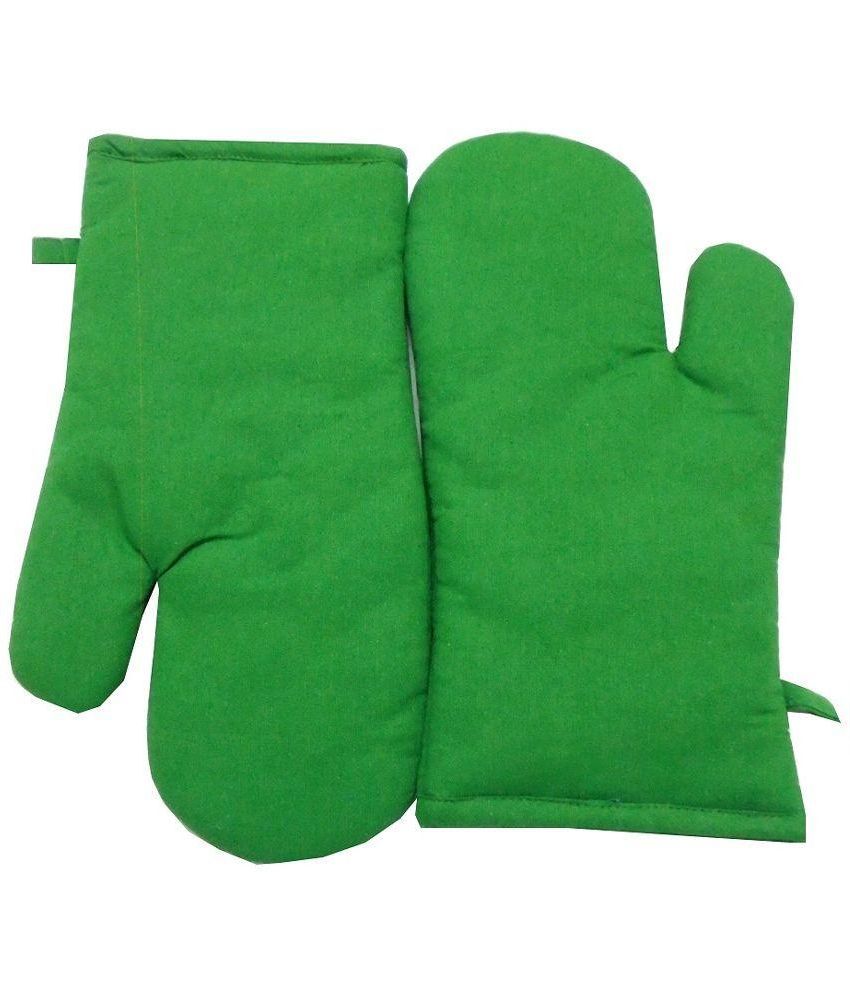     			Tidy Green Cotton Mittens