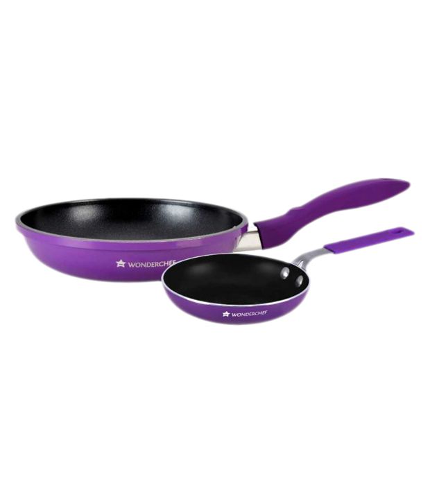     			Wonderchef Purple Aluminum Non Stick Fry Pan with Mini Fry Pan