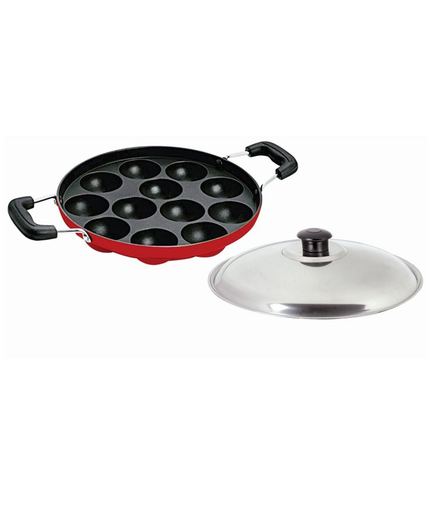 Kitchenmix Aluminium Appam patra with lid: Buy Online at Best Price in ...