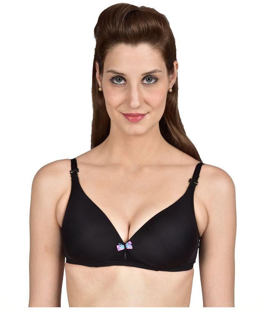 Buy Enamor Black Poly Cotton Bra Online At Best Prices In India Snapdeal