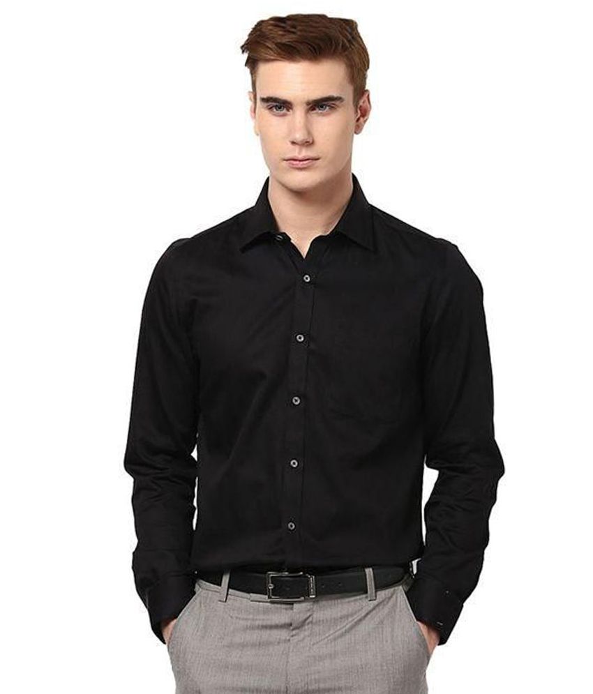 formal shirt black buttons