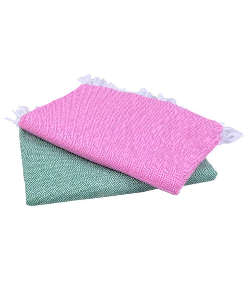     			Sathiyas Multicolour Cotton Bath Towel - Set of 2