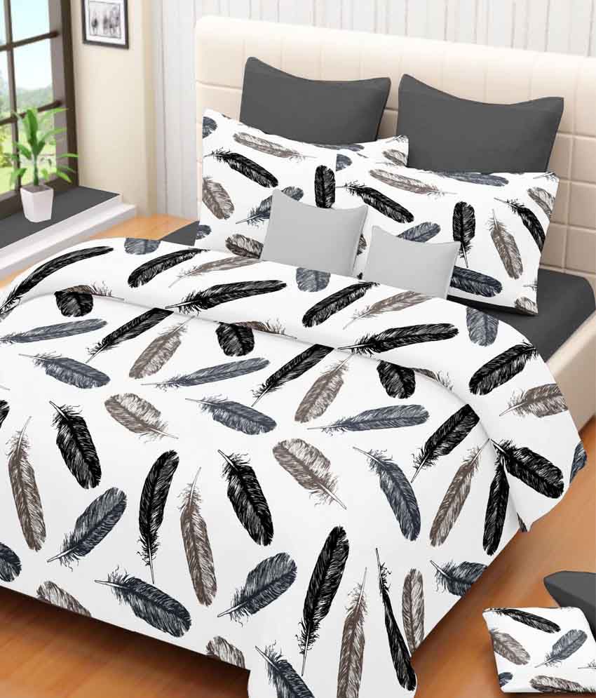     			Vintana Multicolour Cotton Queen Bedsheet With 2 Pillow Covers
