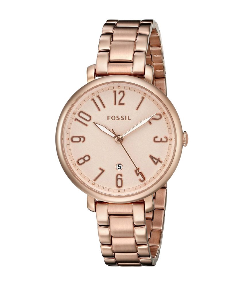 fossil jacqueline rose gold hybrid