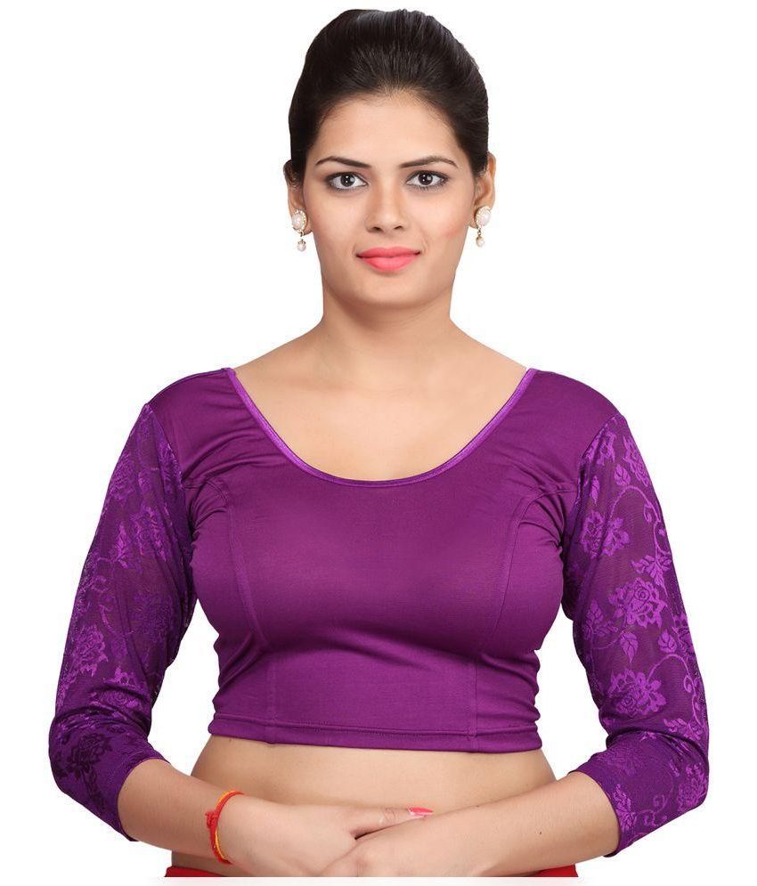 purple brocade blouse material