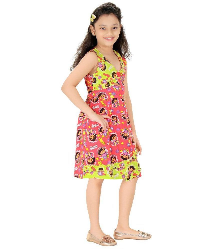 red and yellow frock