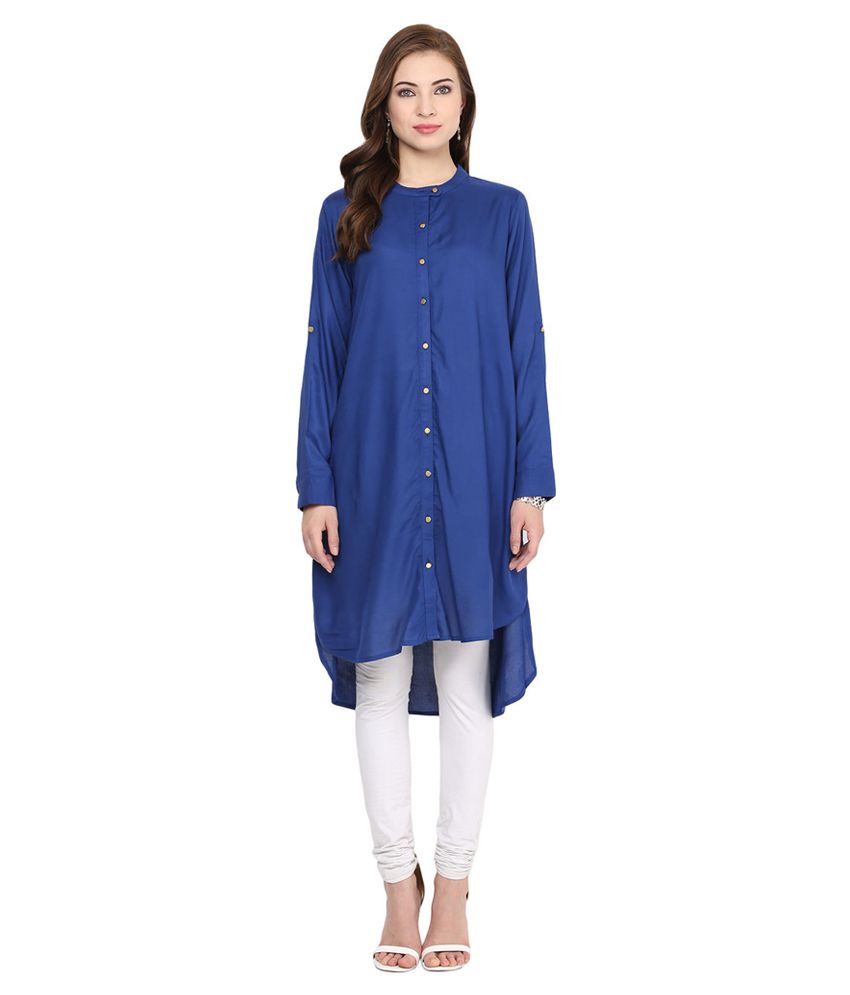 AKKRITI by Pantaloons Blue Full Sleeves Tunics Buy AKKRITI by