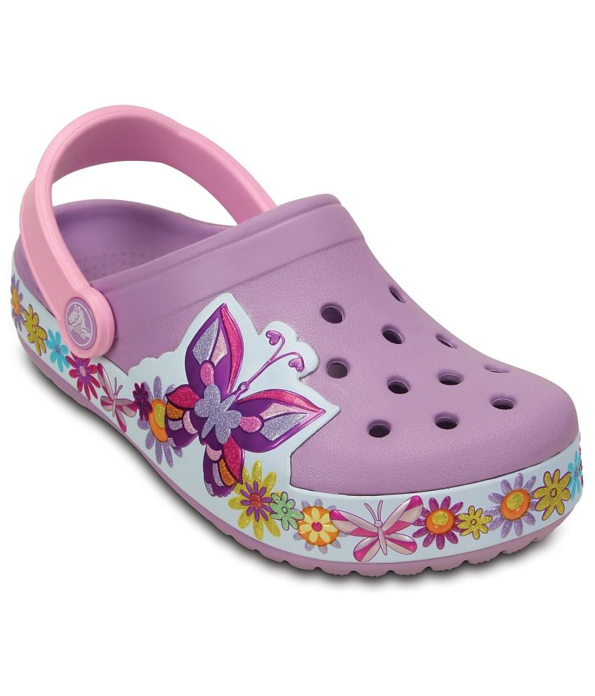 platform purple crocs