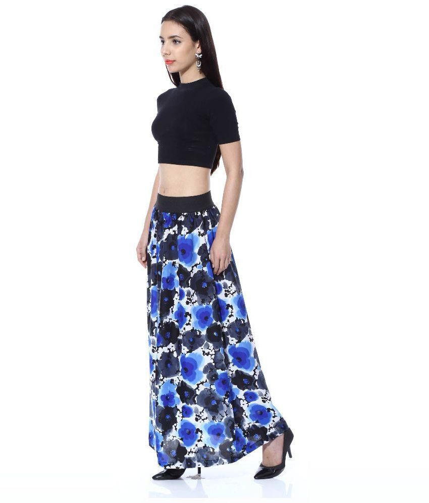 crepe maxi skirt with back zipper and ribbon