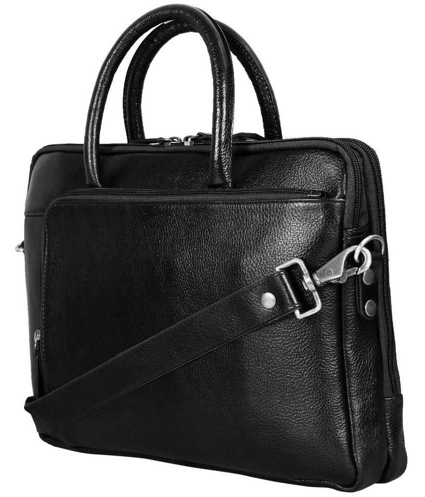 Scharf Black Leather Office Bag Buy Scharf Black Leather Office Bag