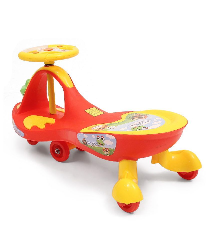 babyhug froggy gyro swing car red