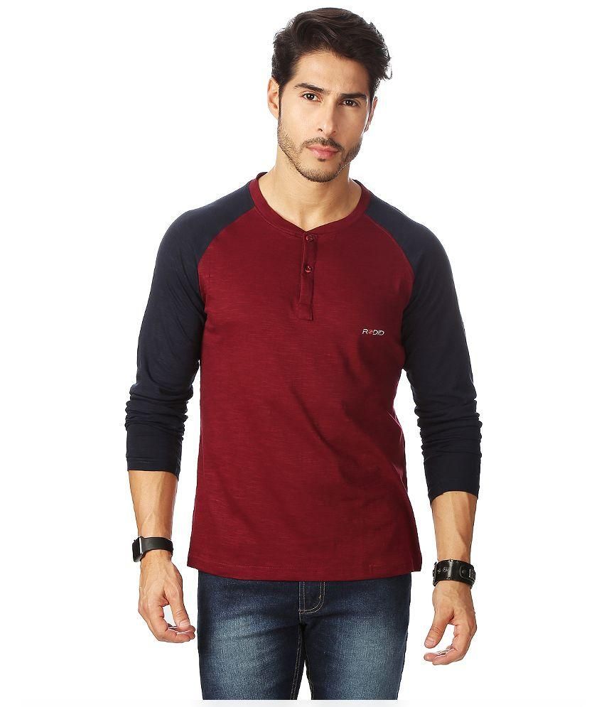 maroon henley t shirt