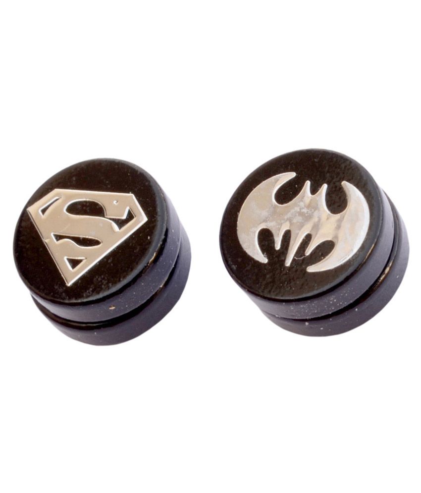 Foppish Mart Pair of Assorted Batman & Superman Black Circular Magnetic  Stud Earrings For Men: Buy Online at Low Price in India - Snapdeal