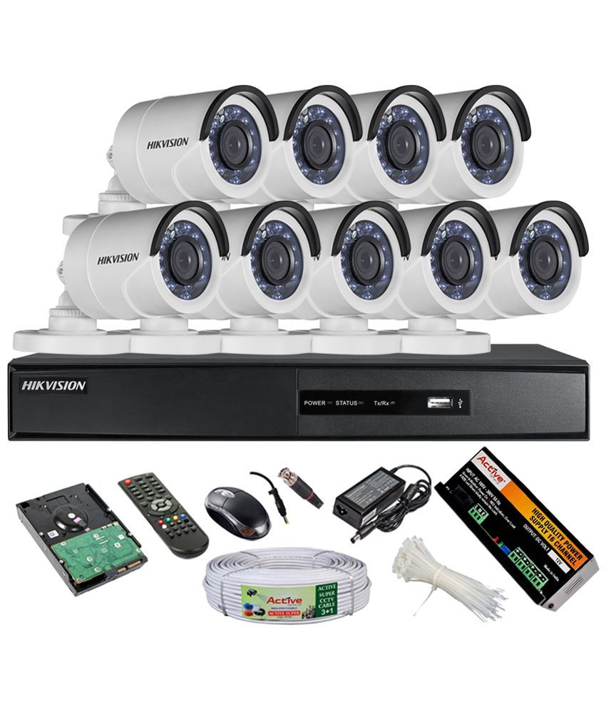 Hikvision Turbo 16CH DVR + Hikvision HDTVI Bullet Camera 9pcs + 2TB HDD