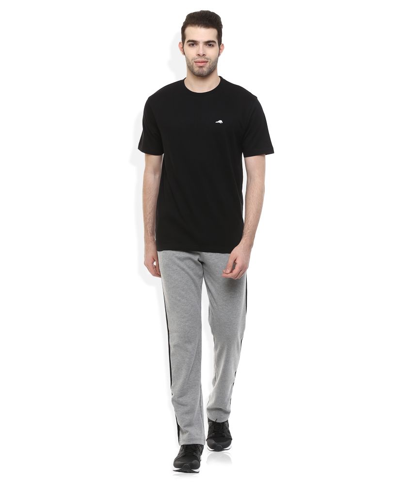 gray track pants outfit