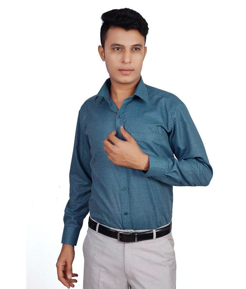 green formal shirt combination