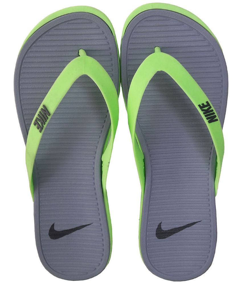 nike green flip flops