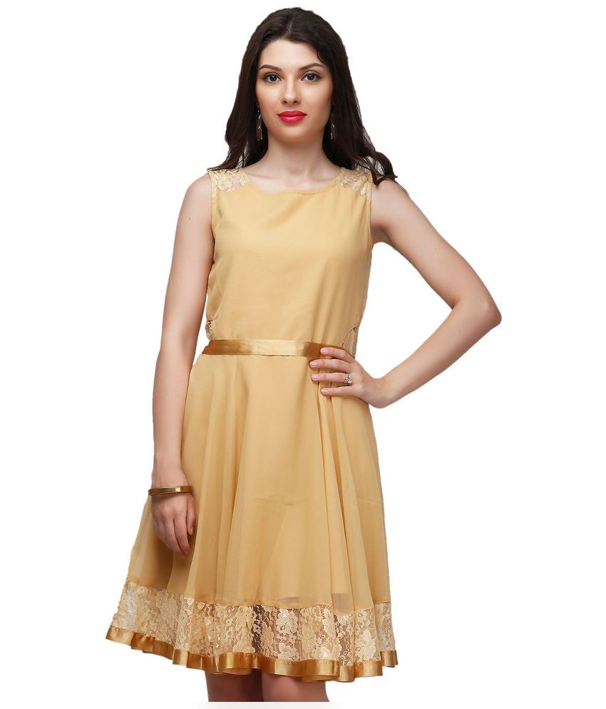 Eavan Beige Poly Georgette Dresses - Buy Eavan Beige Poly Georgette ...