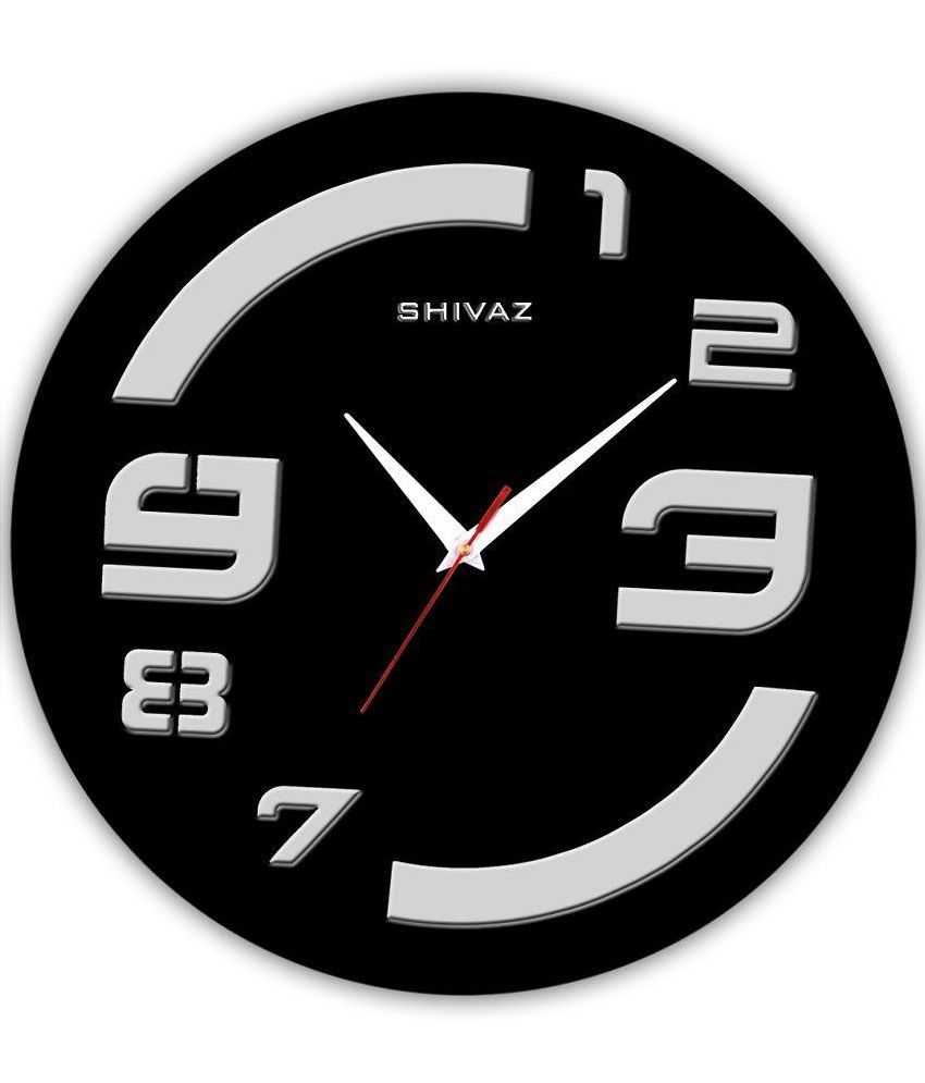Shivaz Black Wooden Wall Clock Buy Shivaz Black Wooden Wall Clock at