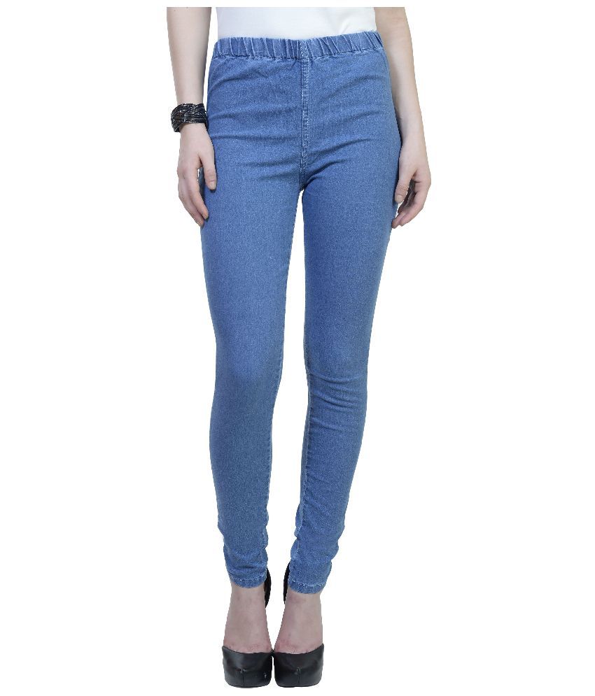 blue denim jeggings