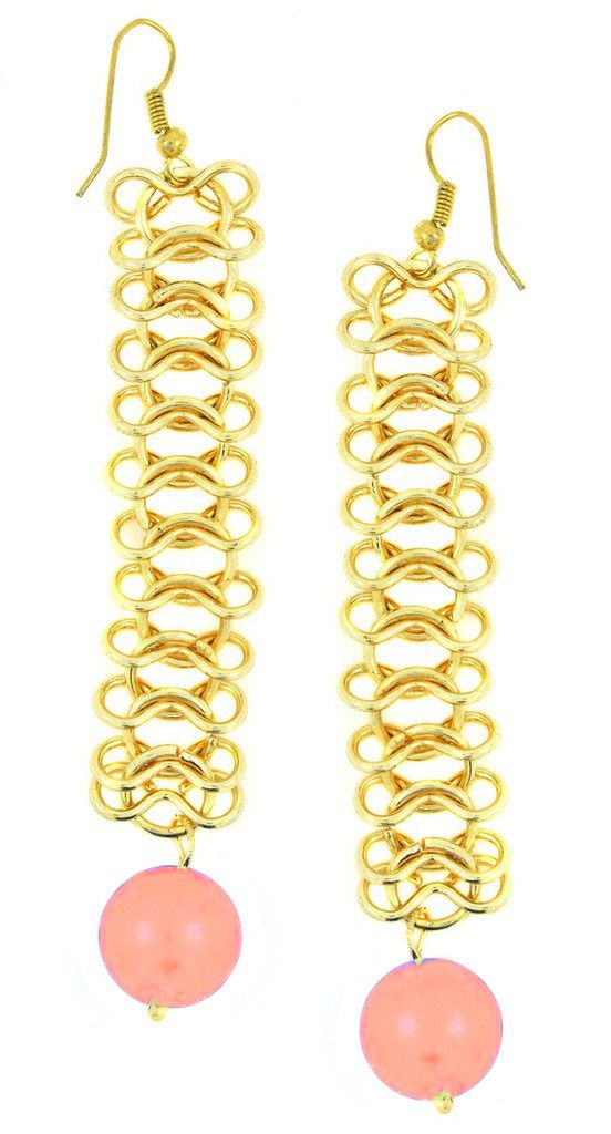     			The Jewelbox Brass Gold Plating Beads Studded Gold Coloured Earrings