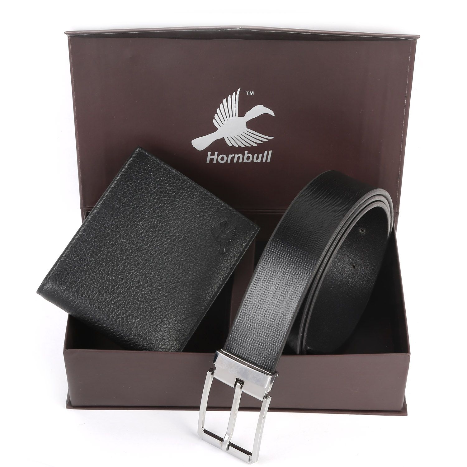 Hornbull Black Leather Wallet and Belt Set Buy Online at Low Price in