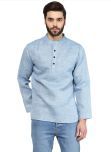 Vivid India Blue Linen Kurta