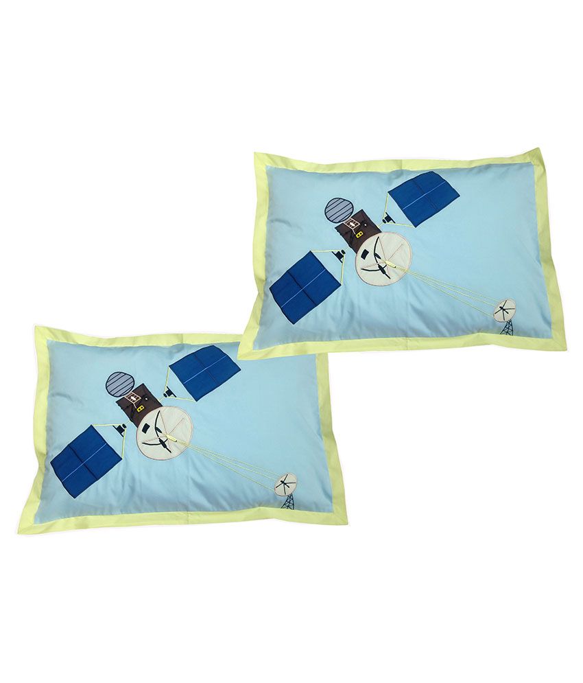     			Hugs'n'Rugs - Regular Blue Cotton Pillow Covers 60*40 ( Pack of 2 )