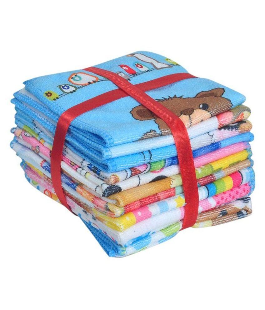     			Home Sazz Multicolour Cotton Face Towels - Set of 12