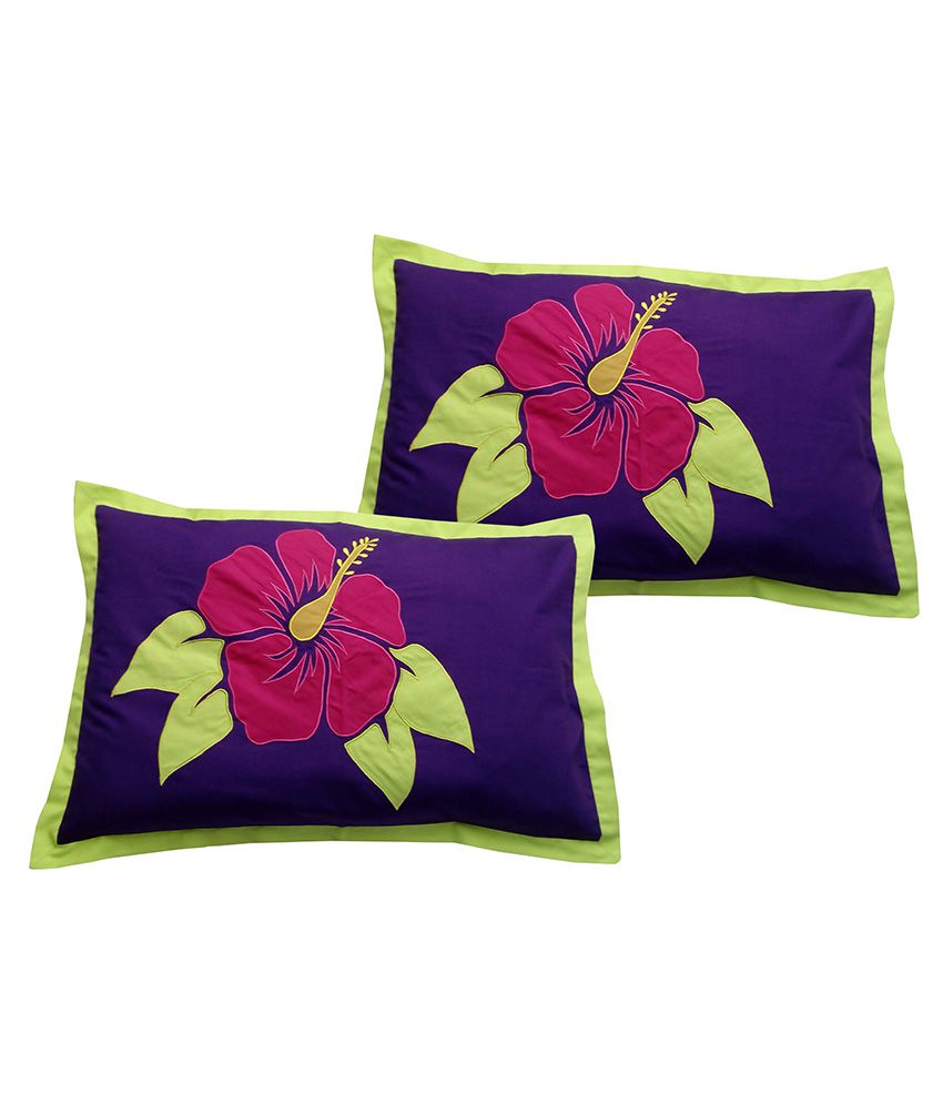     			Hugs'n'Rugs - Regular Purple Cotton Pillow Covers 60*40 ( Pack of 2 )