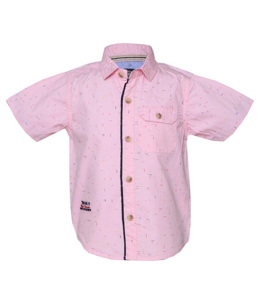     			Tales & Stories Pink Cotton Shirt