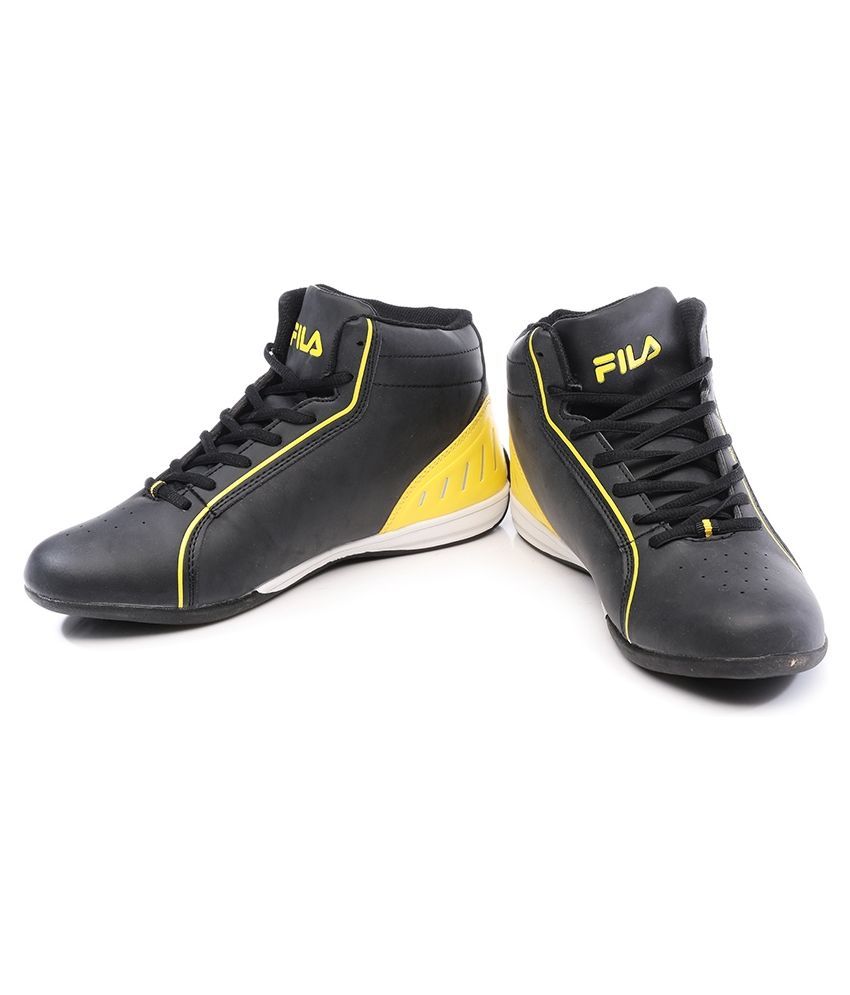 fila black high ankle basketball shoes