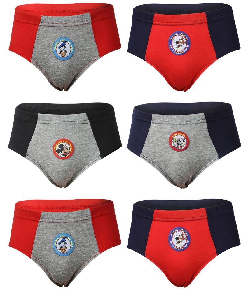     			Bodycare Multicolour Cotton Brief for Boys - Pack of 6