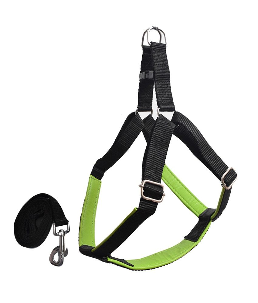     			Pawzone Durable & Adjustable Green Body Harness With Leash for Dogs (3/4Inch) - Small (Dog Belt)