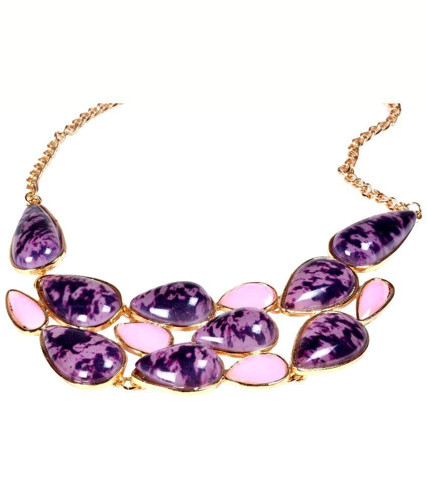 Iconic Jewellery Purple Alloy Necklace Buy Iconic Jewellery Purple