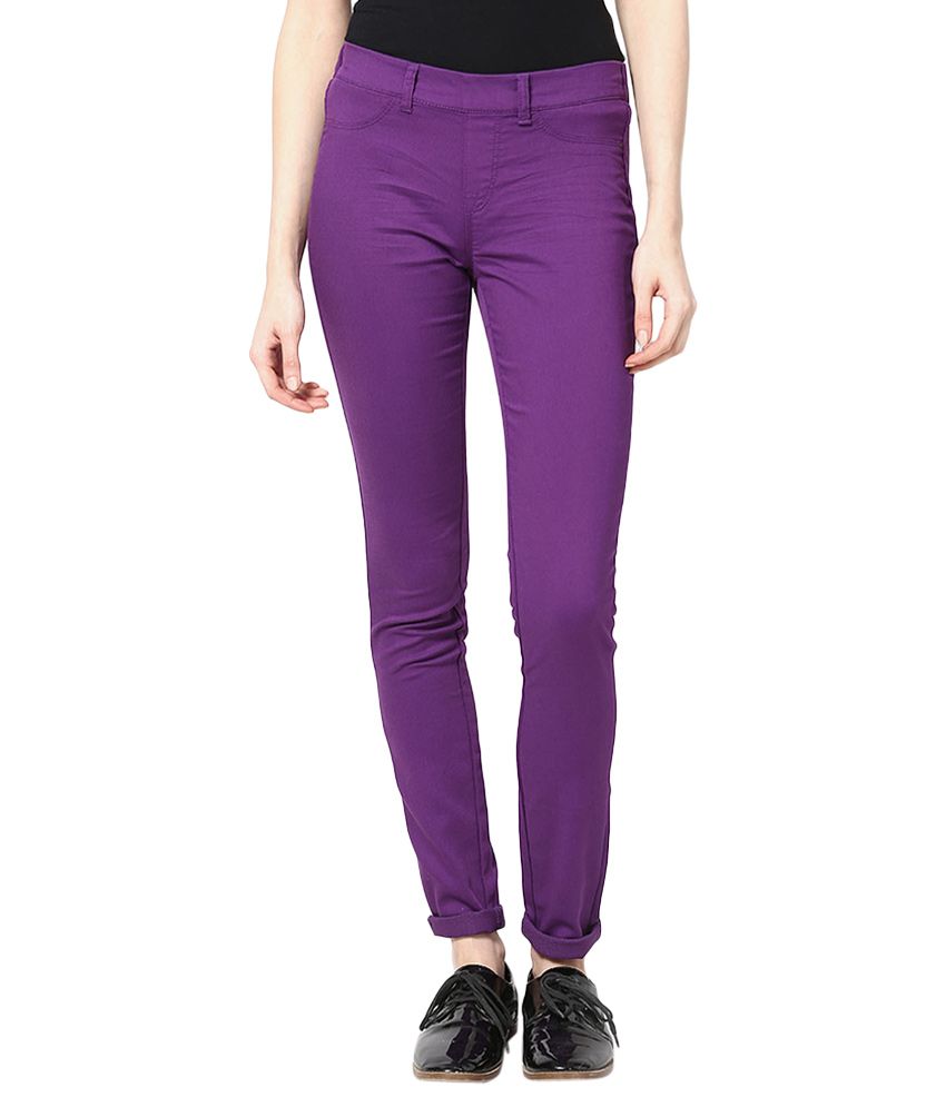 zara purple trousers