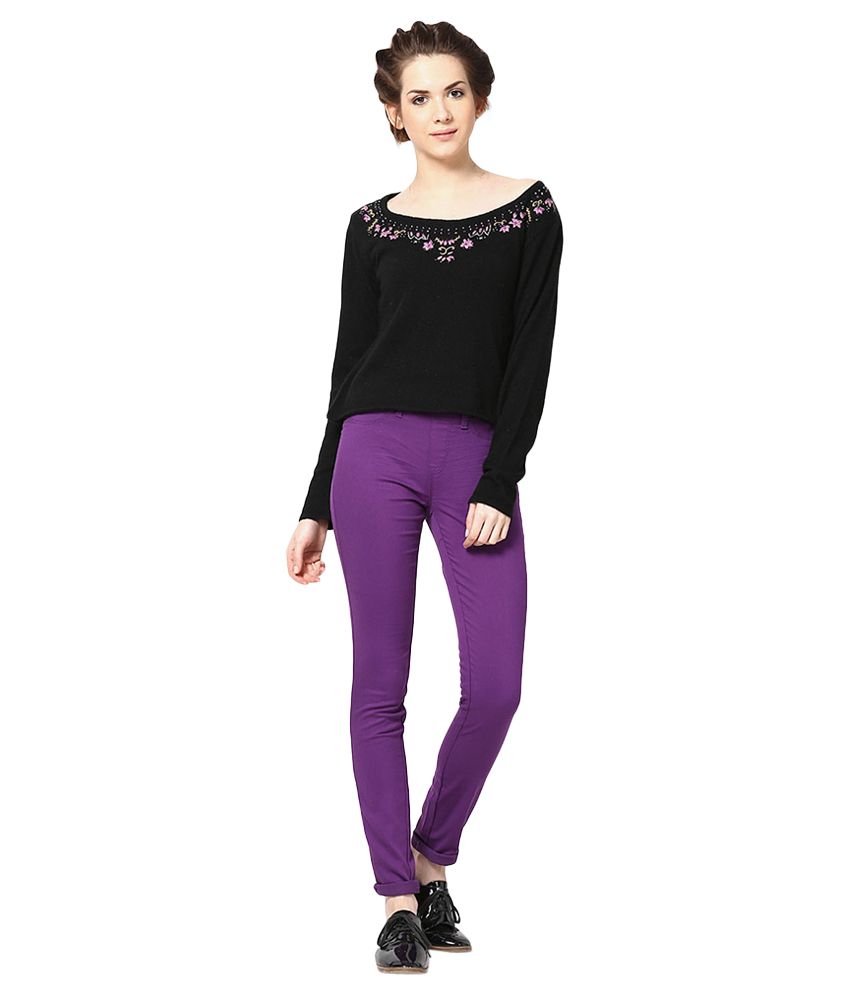 zara purple trousers