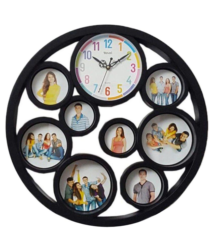 Unic Black Photo Frame Wall Clock Buy Unic Black Photo Frame Wall Clock At Best Price In India On Snapdeal