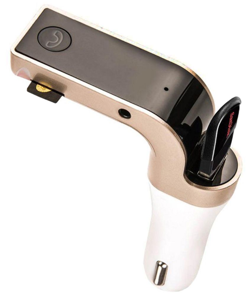 Ooze Golden Bluetooth FM And USB Car Charger With Audio Cable Buy Ooze Golden Bluetooth FM And 