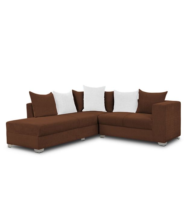 S K Furniture Mestler Brown L Shape Sofa With Center Table Buy S K