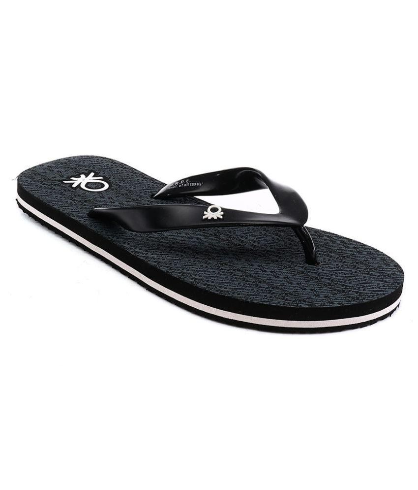 UCB Black Flip Flops Price in India 